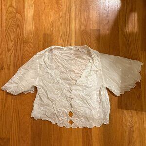 DOEN GAUZYY SHORT SLEEVED BLOUSE (M)